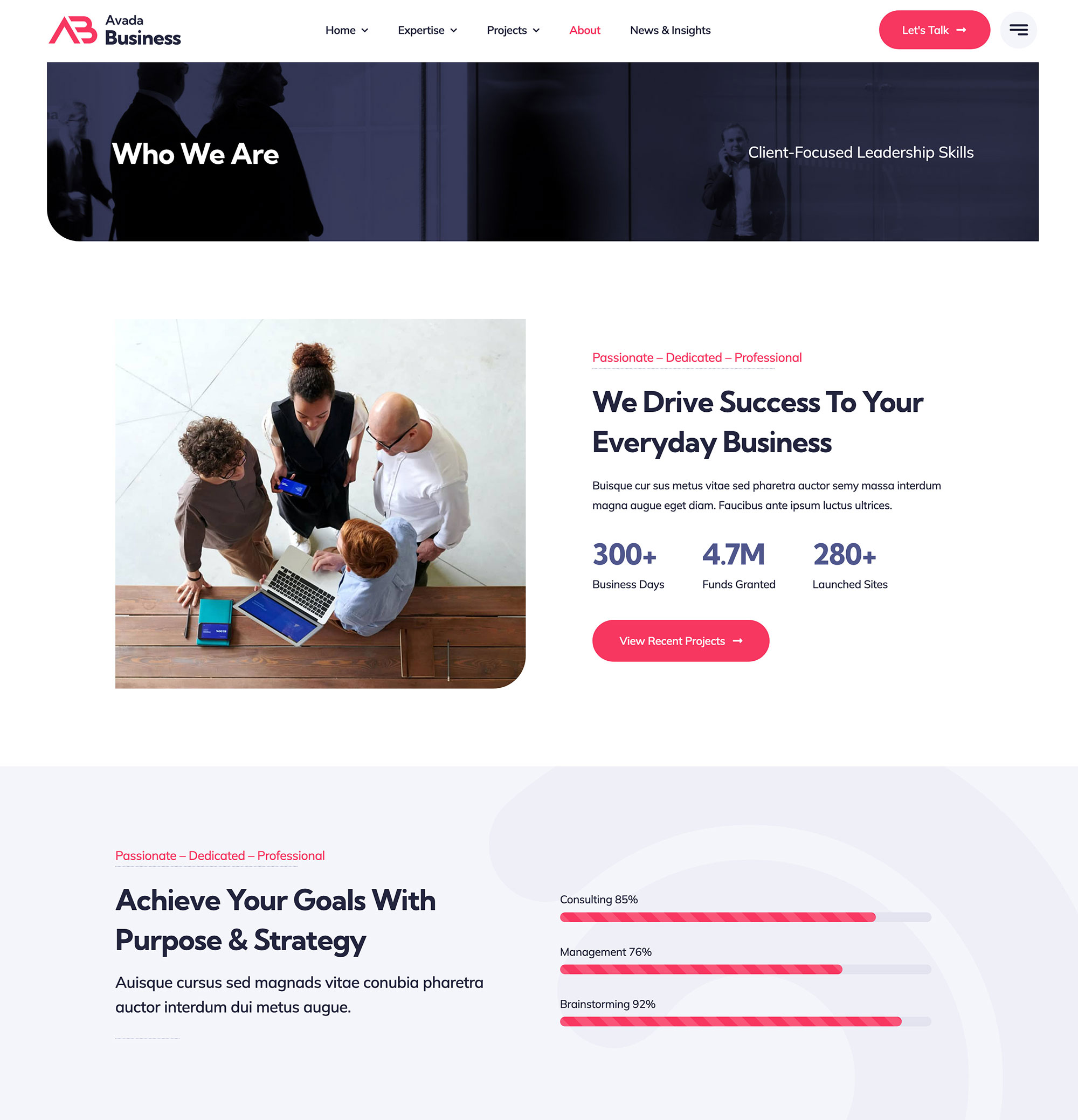 Avada Business About Page Avada Business About Page