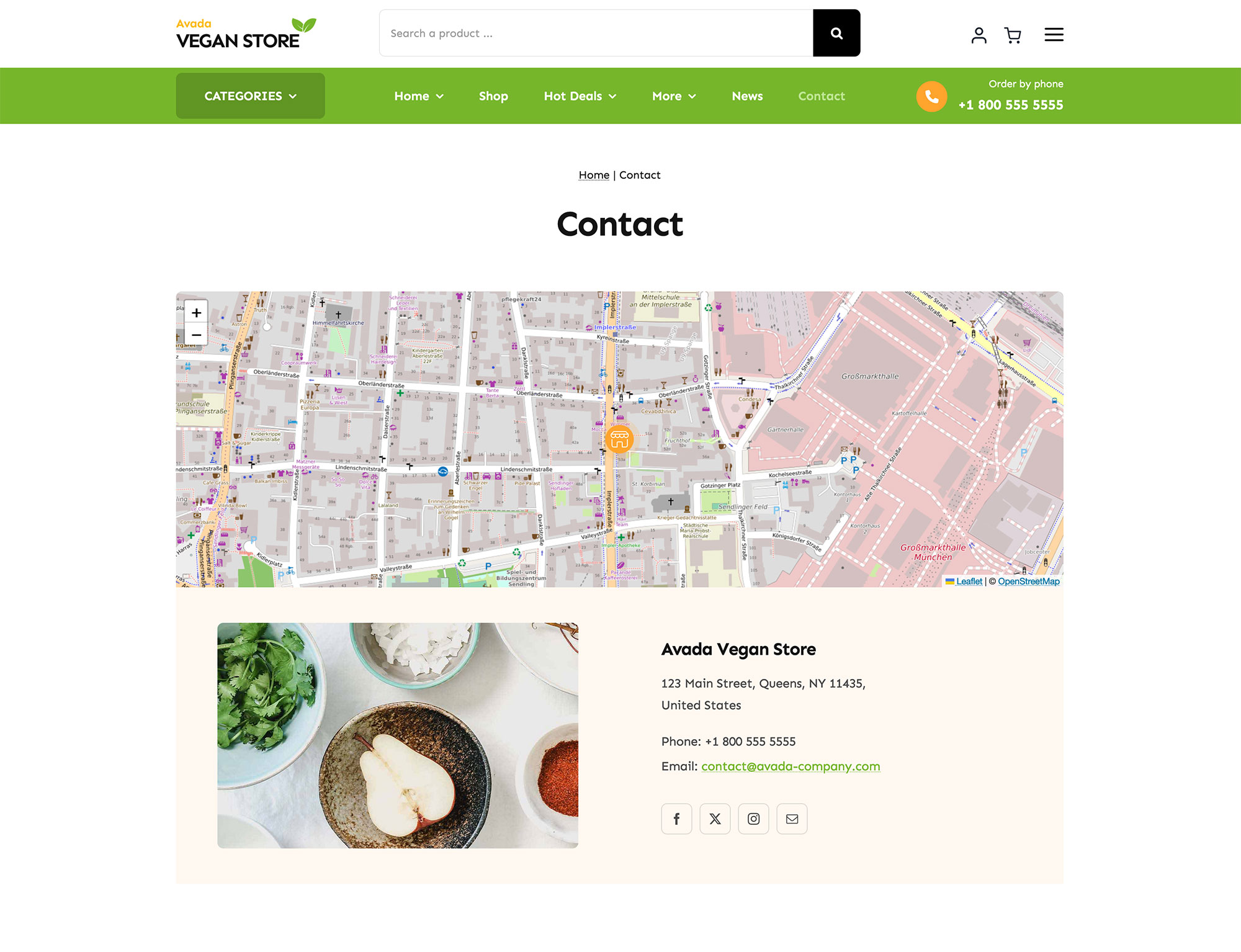 Avada Vegan Store Contact Page Avada Vegan Store Contact Page