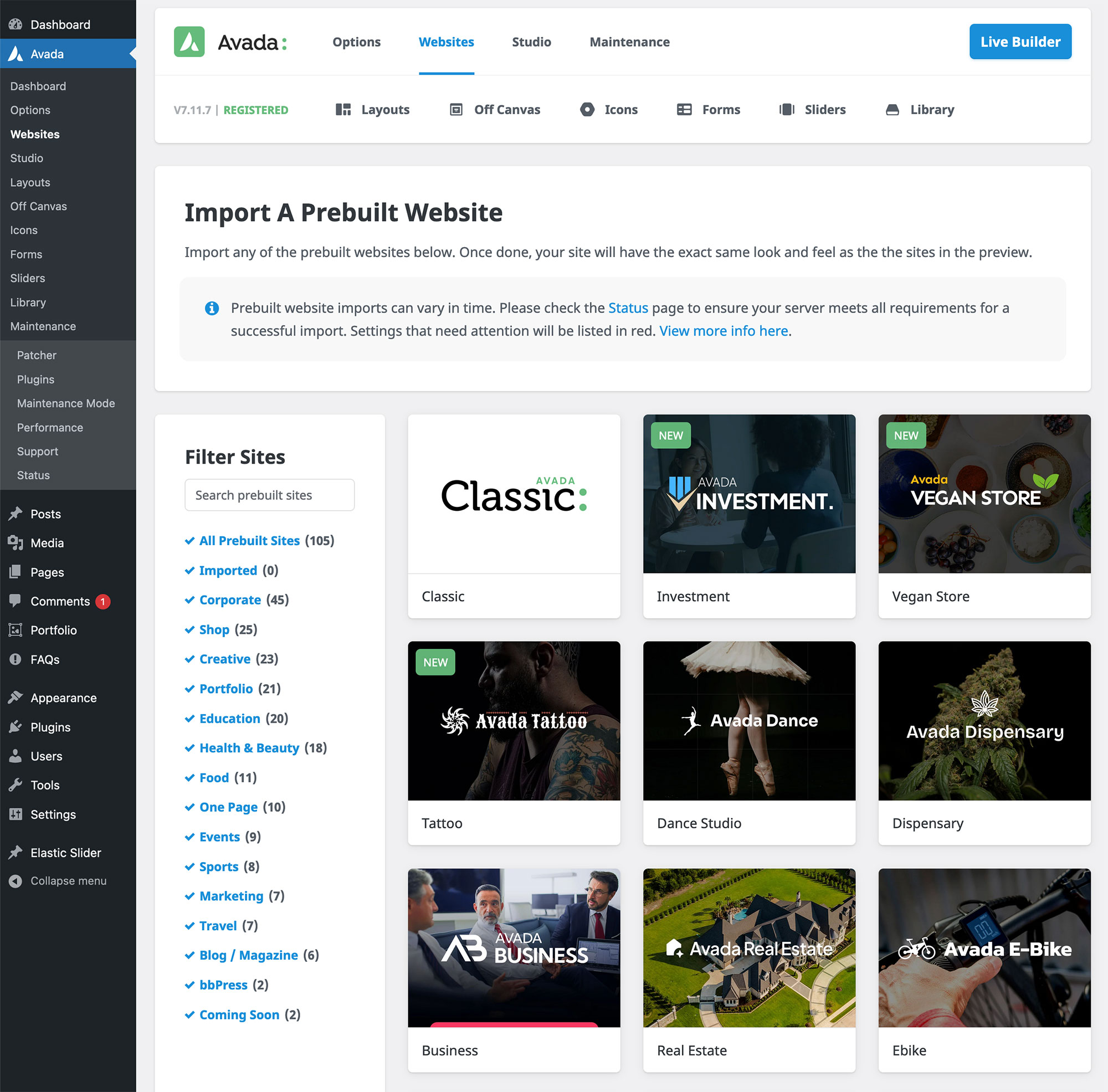 Avada Prebuilt Websites Avada Prebuilt Websites