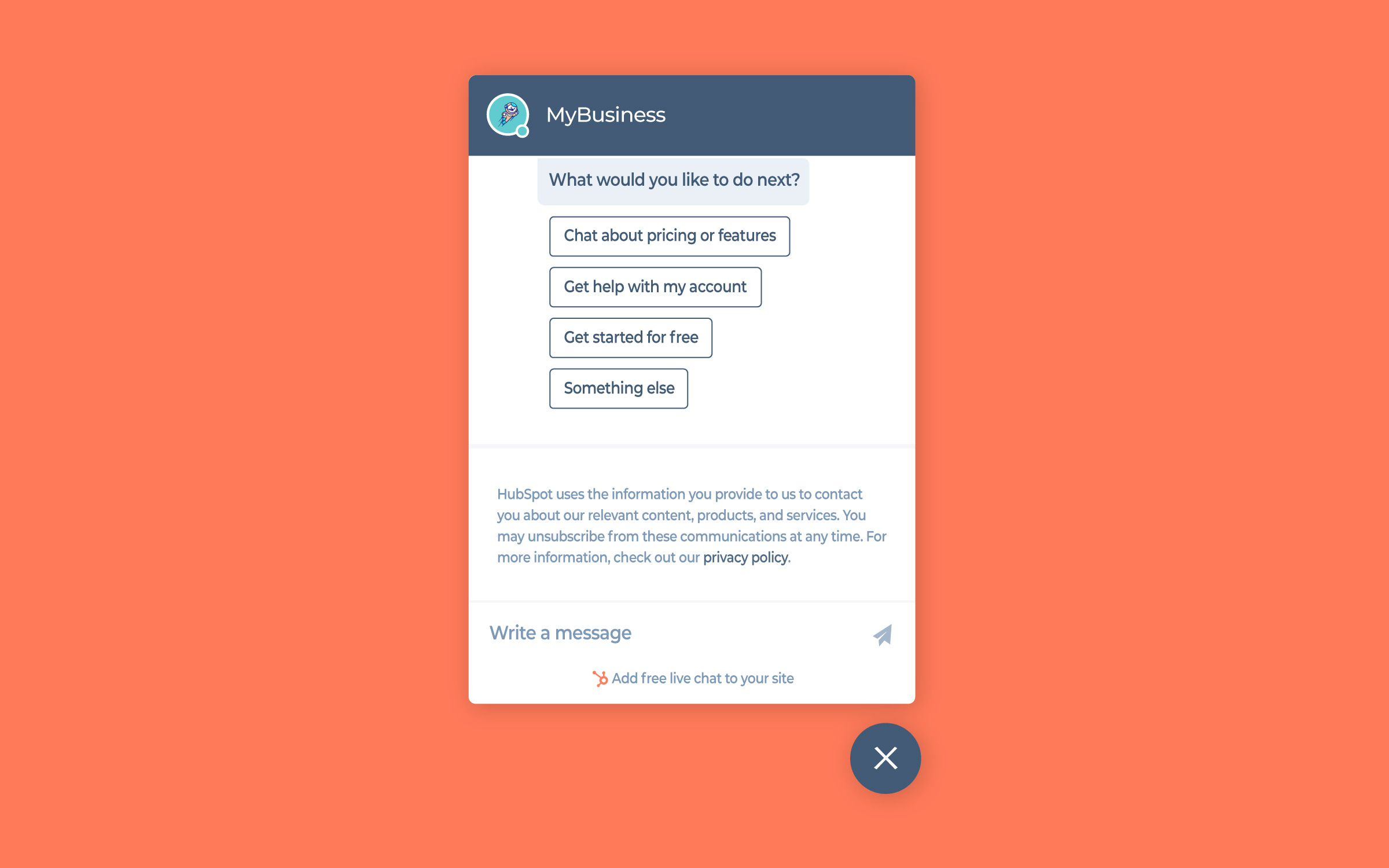HubSpot Live Chat Post