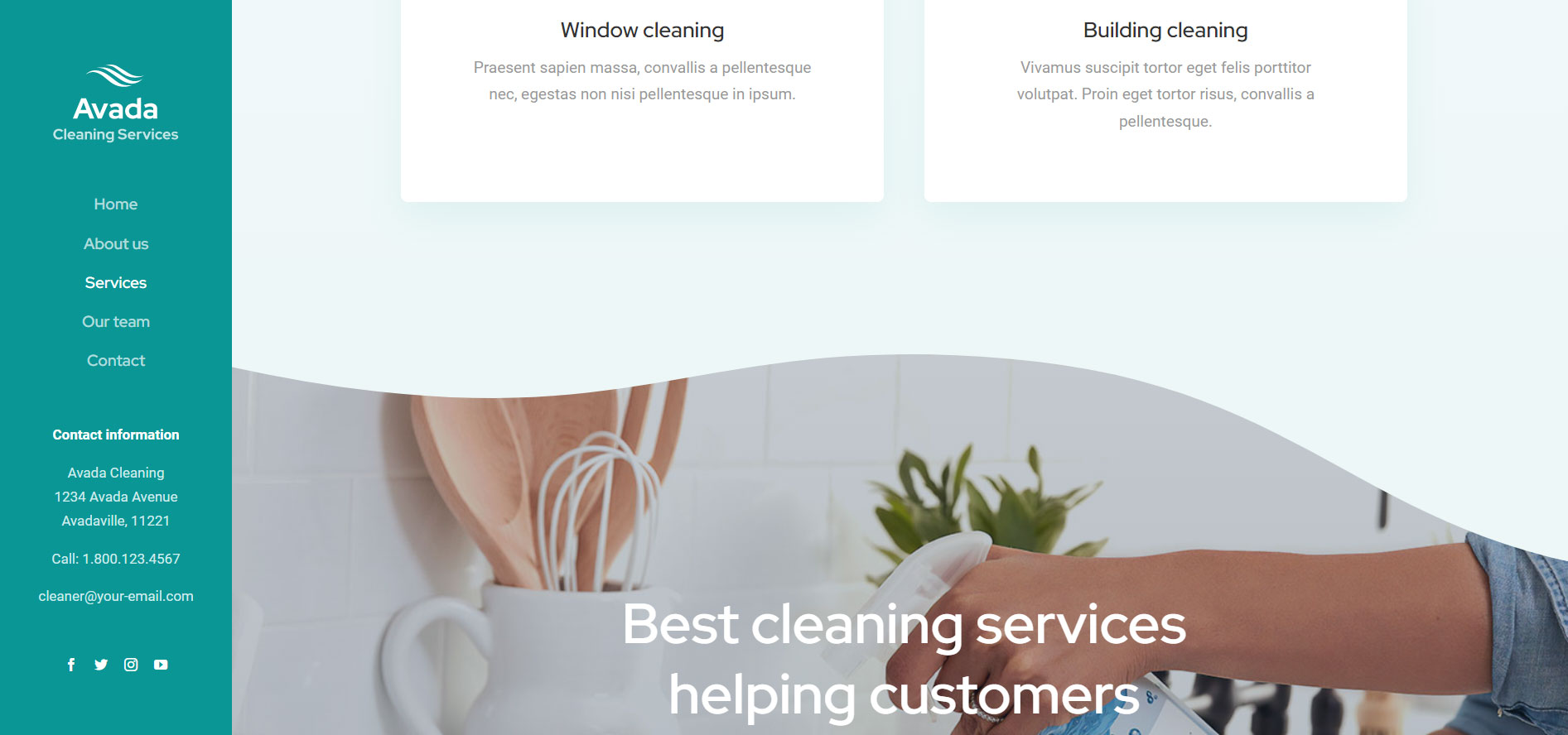 Avada Cleaning Services Section Separator