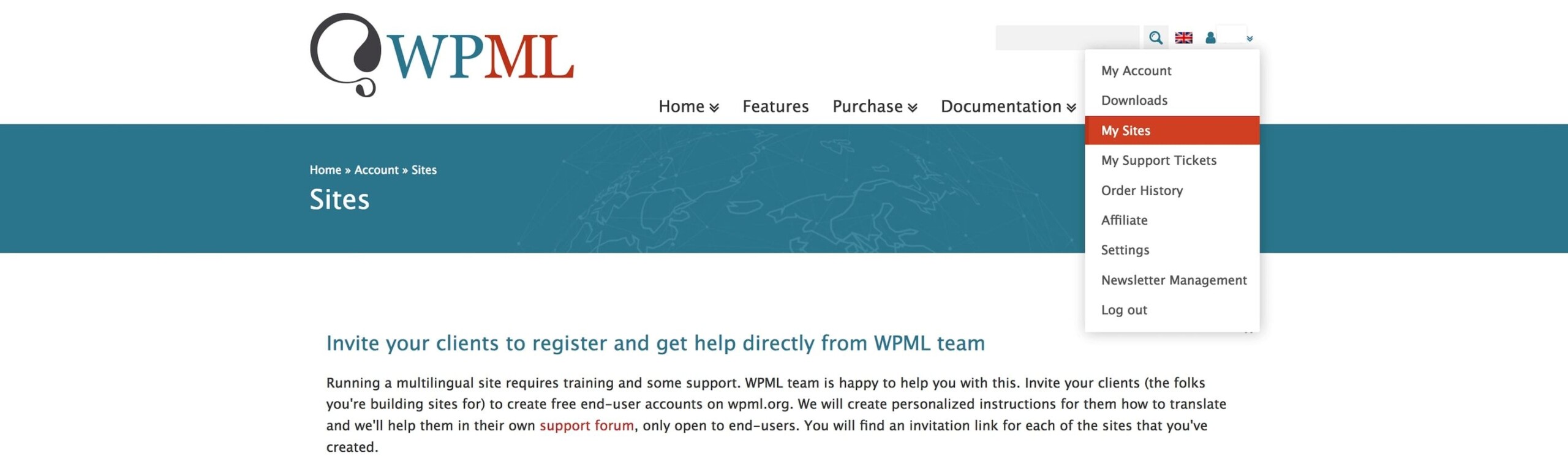 WPML My Sites 2 Register WPML