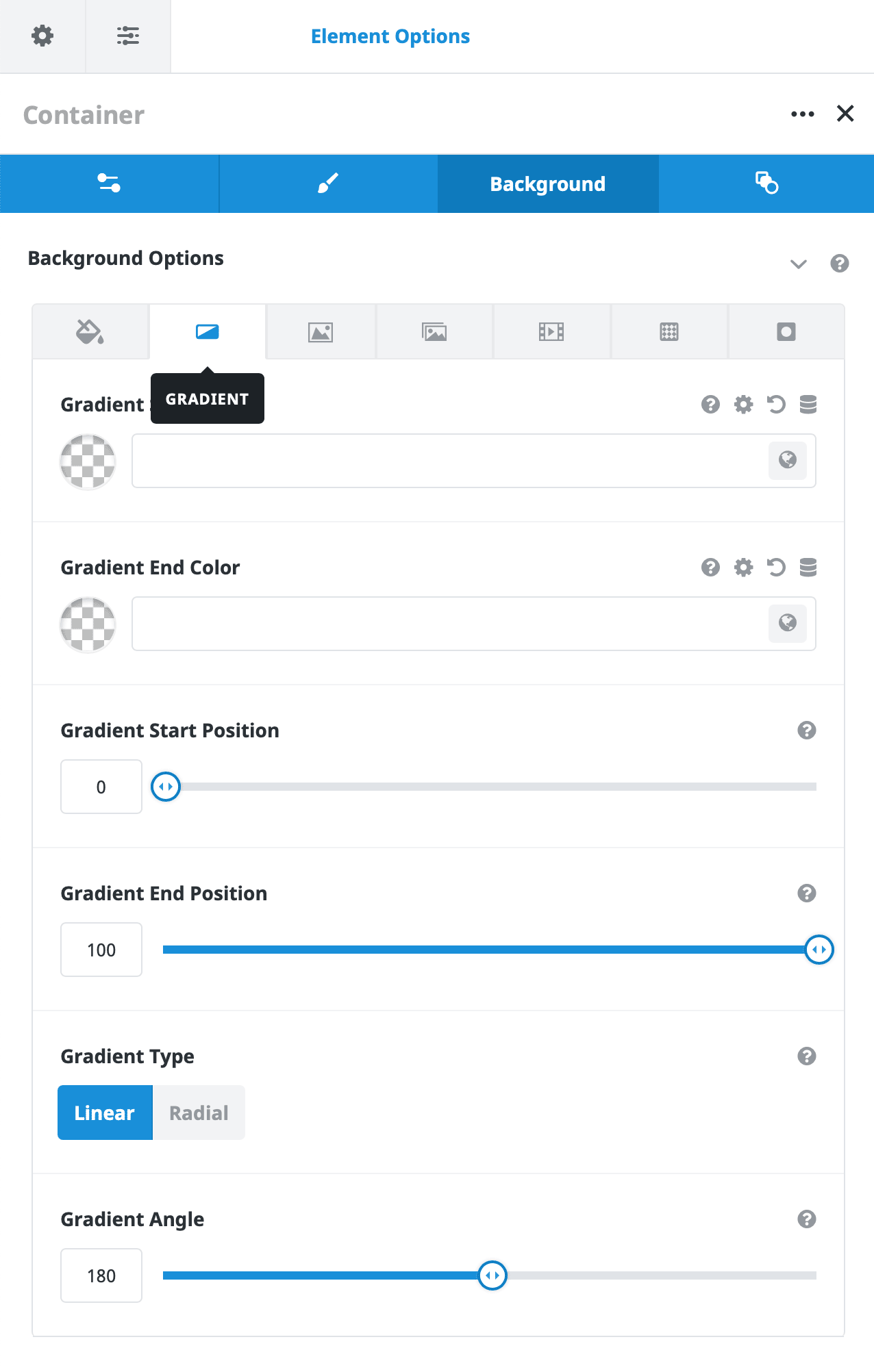 Container Background Gradient Options Container Background Gradient Options