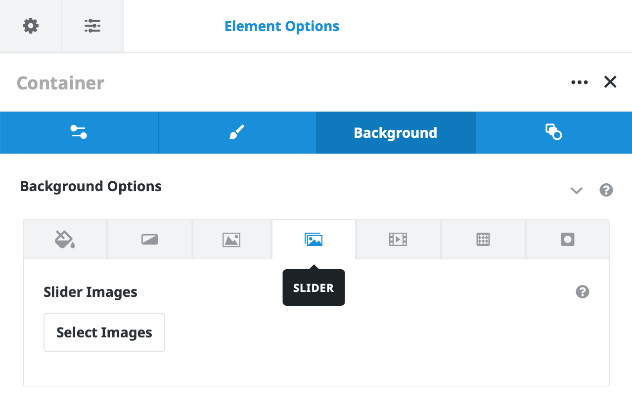 Container Background Slider Options Container Background Slider Options