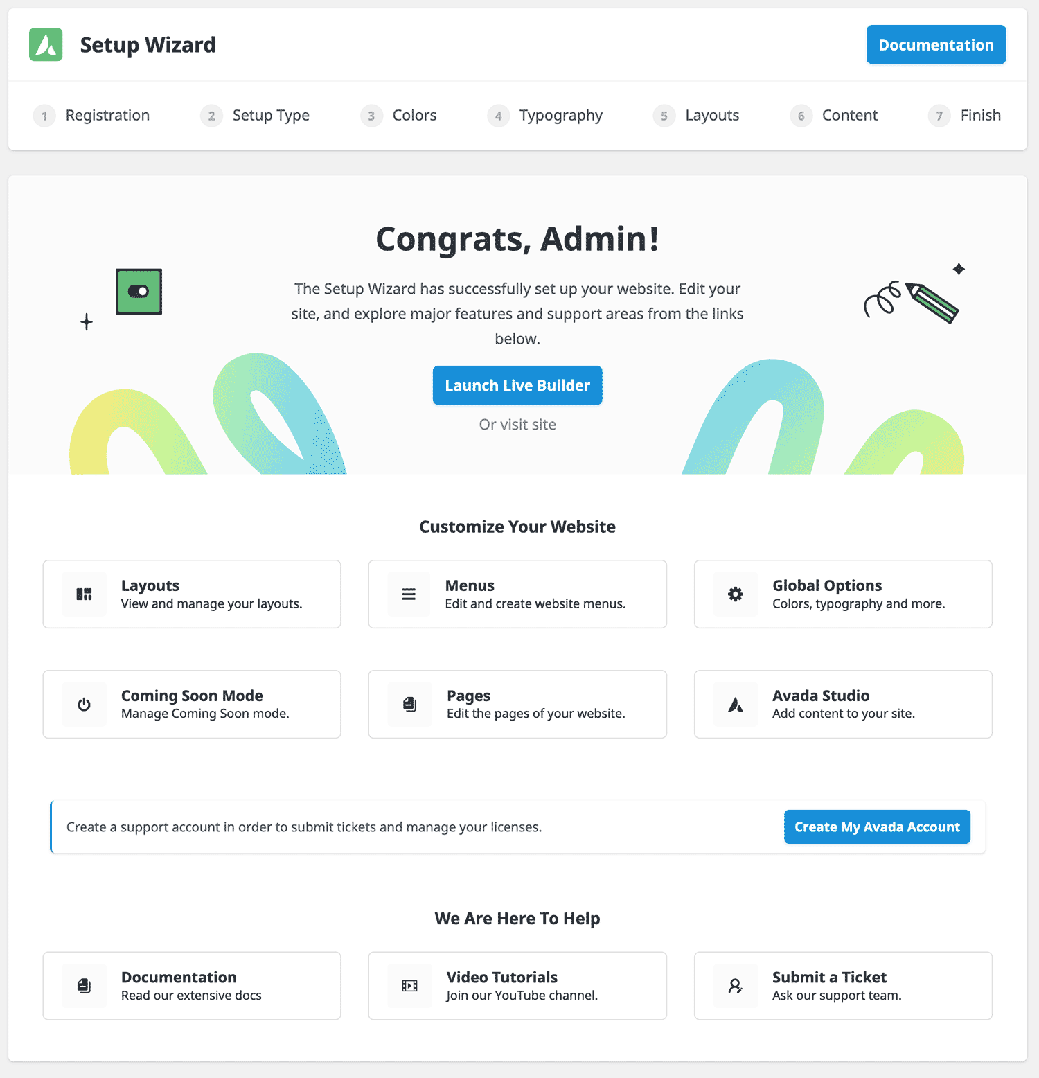 Avada Setup Wizard Avada Setup Wizard