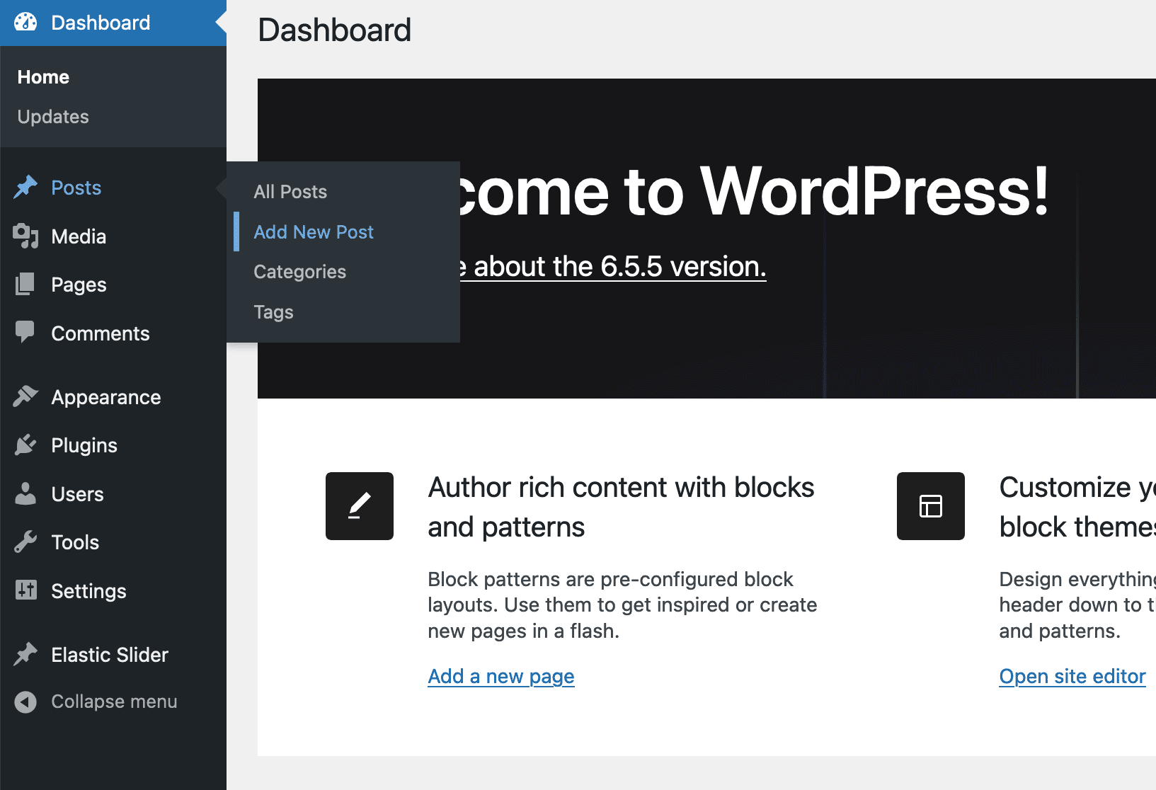 WordPress Dashboard Sidebar WordPress Dashboard Sidebar