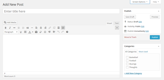 Creating a Post - Post Editor