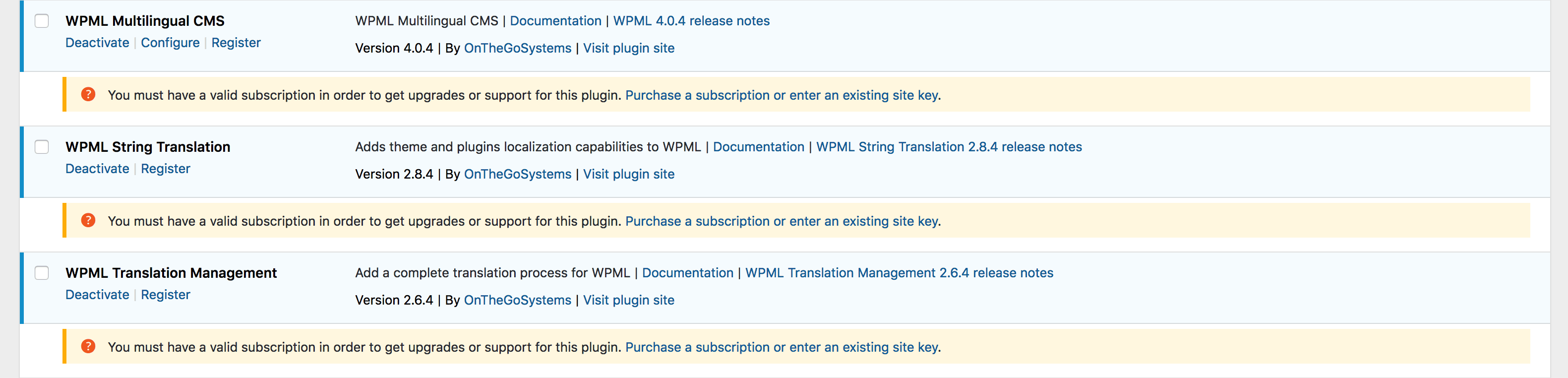 WPML Activate Activate WPML