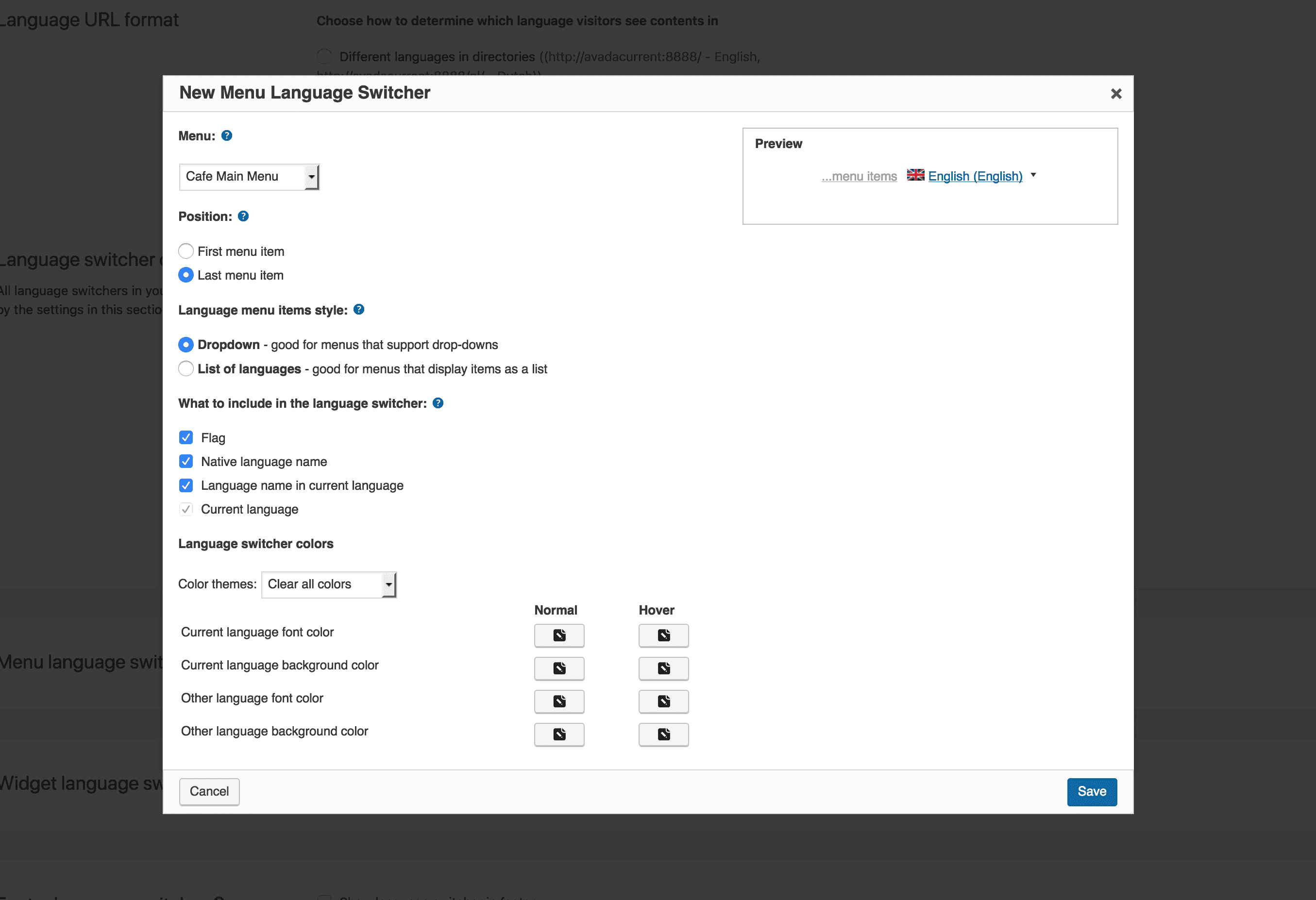 WPML Language Switcher Configure 2 WPML Language Switcher Setting