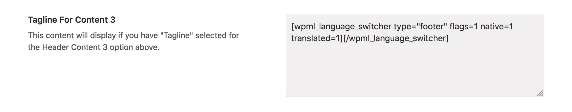 WPML to Tagline WPML Shortcode